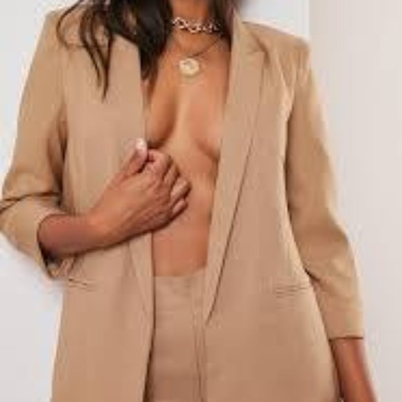 camel co ord basic boyfriend blazer